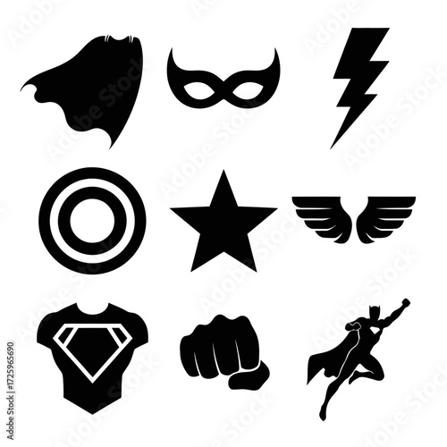 Collection of Superhero Symbols and Emblems.