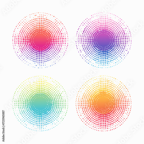 Blur circle gradient shape set. Colored smooth sphere gradation collection. Y2K blurry round aura pack. Bright iridescent abstract blob bundle for poster, template, badge, sticker, collage. Vector
