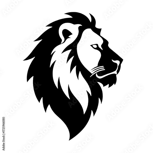 silhouette of a lion's head facing sideways