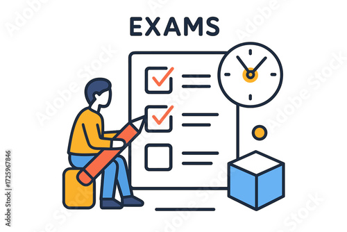Preparing for exams with a checklist and timer in a study setting