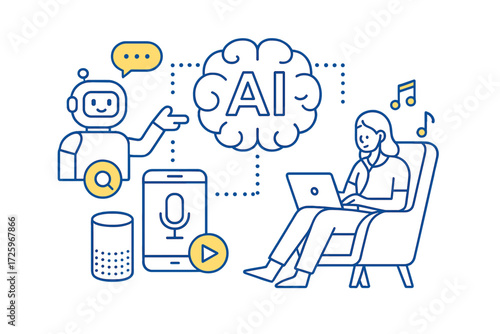 Engaging with AI technology in a cozy home office during a productive afternoon