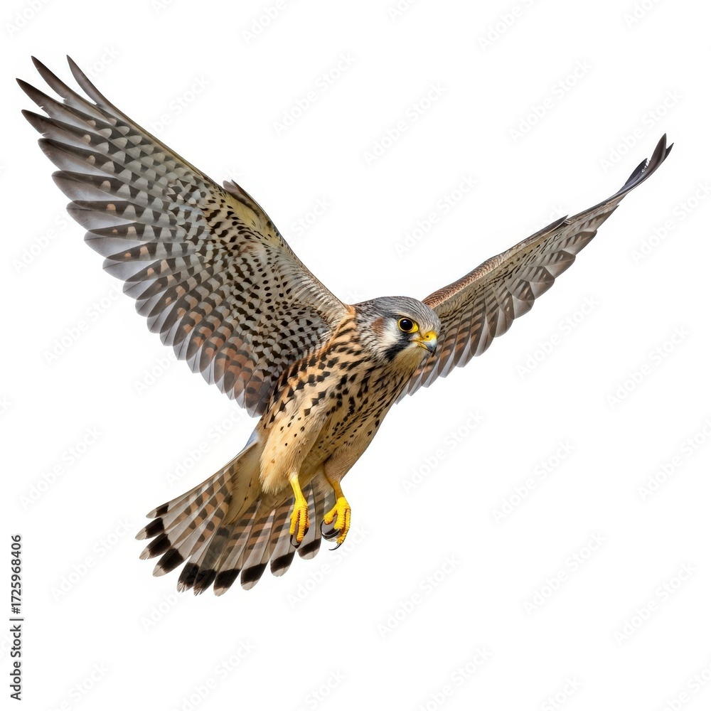 Fototapeta premium Majestic kestrel falcon soaring through the air with wings spread wide in flight