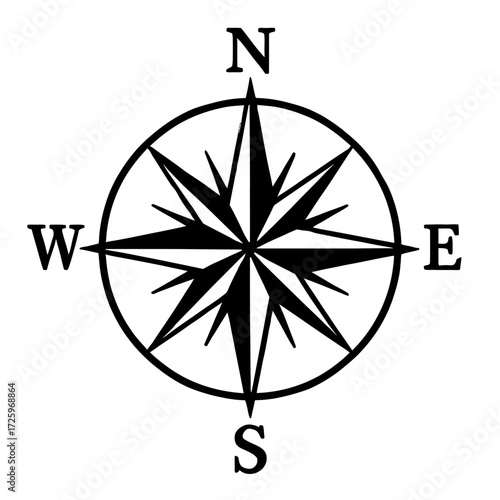 Vector Illustration of a Compass. A Simple Icon for Navigation, Direction, and Adventure.