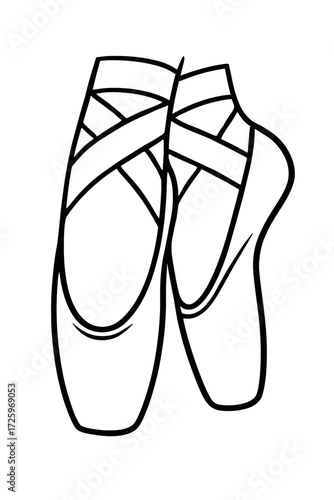 Ballet Pointe Shoes Vector - Classic Icon for Dance and Art