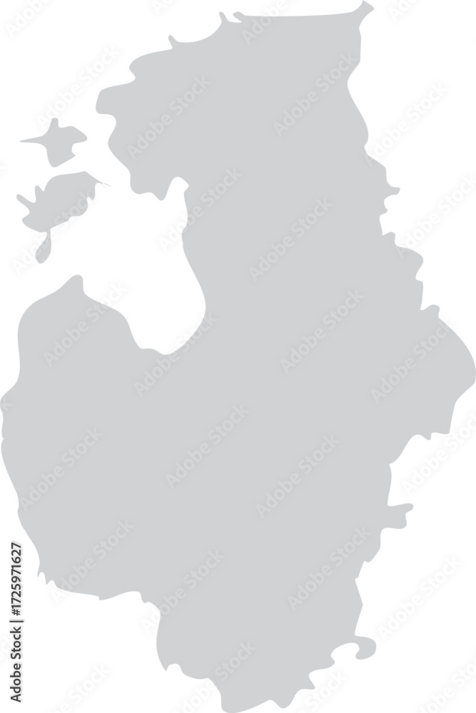 Fototapeta premium Solid Grey Silhouette Map of the Baltic Region
