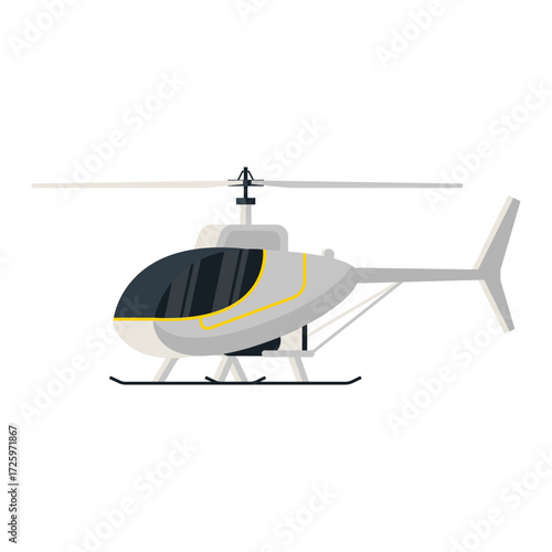 Sleek modern helicopter illustration representing air travel, transport, and flight