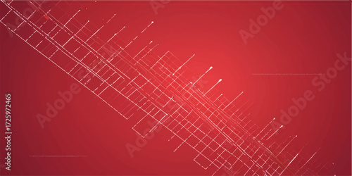 Abstract red background vector design with lines and a faint heart pattern, perfect as a digital technology wallpaper or web backdrop