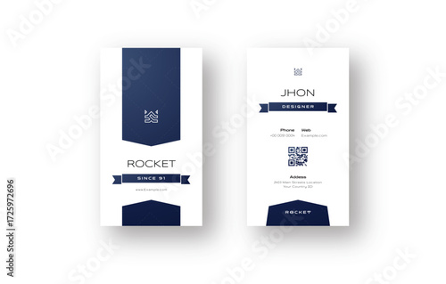 Creative Vertical Business Card Template with Modern Aesthetic