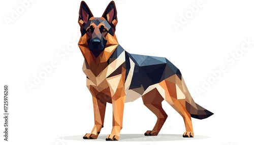 Geometric illustration of a German Shepherd