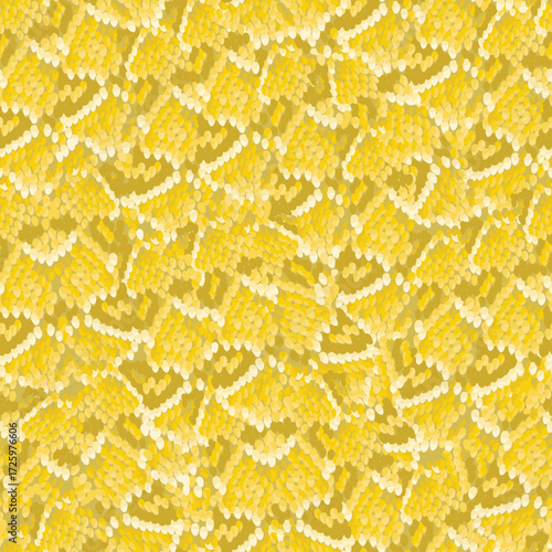 Snake Skin Animal Print in Earth Tone Ochre and Bright Yellows creating a seamless pattern print