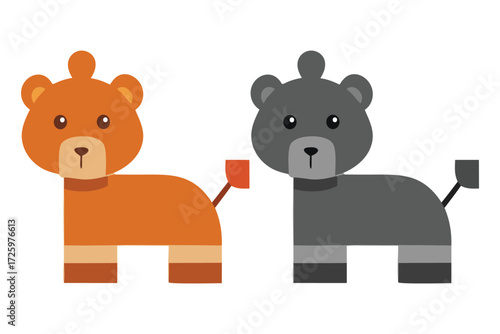 Needle felted animals, soft sculptures. These vector pictograms of a  graphic, design, vector, kawaii, adorable, animal, cartoon, cute, character, illustration