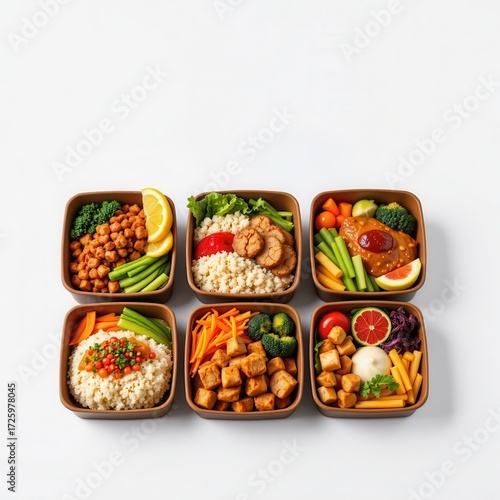 Colorful Healthy Meal Prep with Grains and Fresh Vegetables