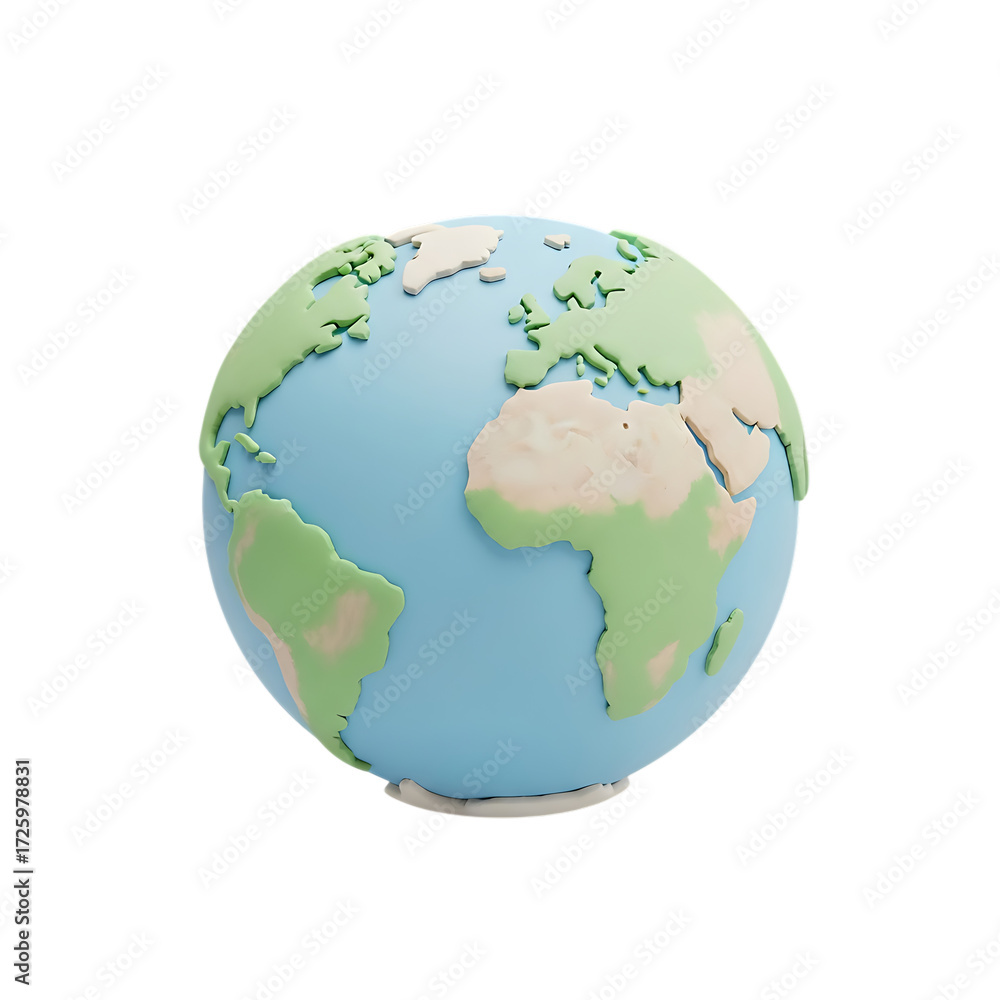 Naklejka premium A toy globe of the earth isolated on transparent background