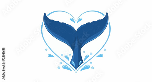 World animal day  october 4 whale tail vector illustration with heart shape and water splash design for ocean and sea life lovers art vector