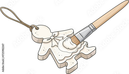 Artisan Decor: A detailed illustration showcases an artisan applying a delicate glaze to a decorative cutout, a symbol of handmade artistry and the joy of craftsmanship. 