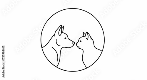 World animal day  october 4 dog and cat vector illustration pet care animal adoption veterinary clinic logo design friendly pets concept vector