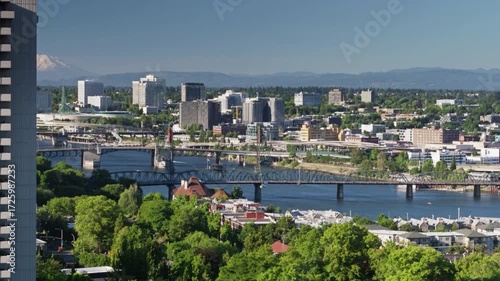 Wallpaper Mural An aerial view of the cityscape of portland, oregon on a sunny day Torontodigital.ca