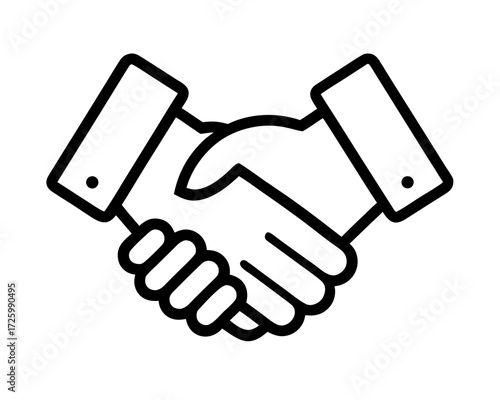 Handshake representing partnership, agreement, or collaboration in a clean, minimalist style