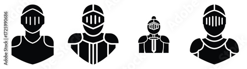 knight Icon Set, Vector illustration