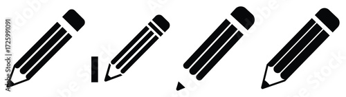 pencil Icon Set, Vector illustration