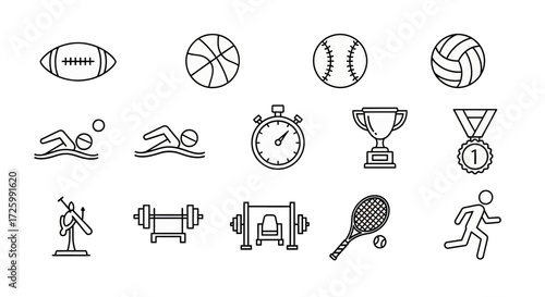 Sports Icon Collection - Fitness, Games, and Equipment