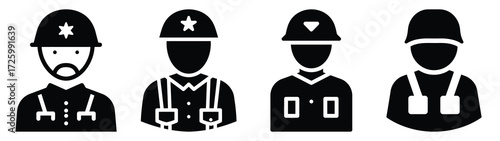 soldier Icon Set, Vector illustration