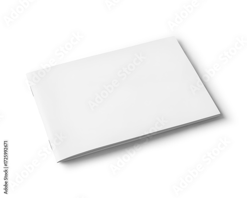 An image of a white Landscape Brochure isolated on a white background