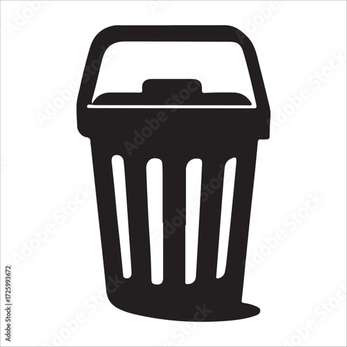 Stylized hand holding trash silhouette vector icon design