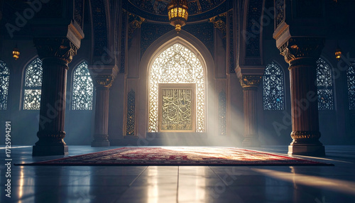 Islamic Calligraphy Mosque Mihrab  . Religion concept. Generated Image