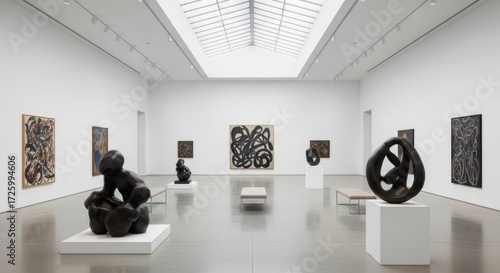 Wallpaper Mural Modern Art Museum Exhibition, Abstract Sculpture and Paintings Torontodigital.ca