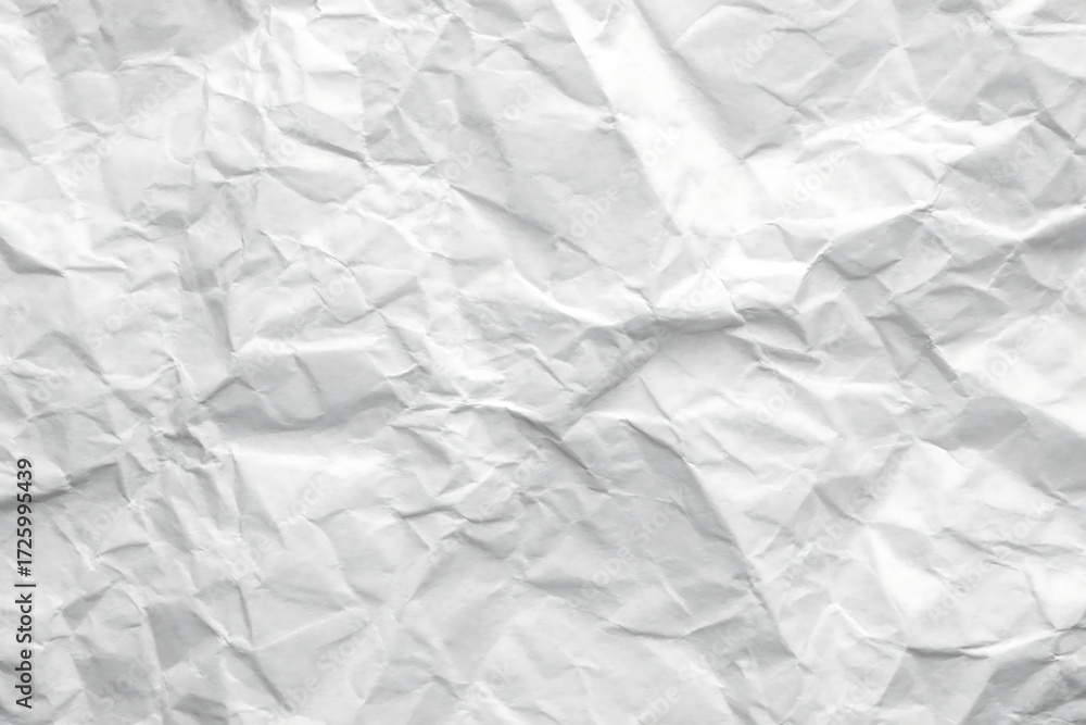 Fototapeta premium White Crumpled Paper Texture Background with Wrinkles and Folds for Design