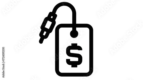 Audio Jack Connector on a Dollar Sign Price Tag Icon.
