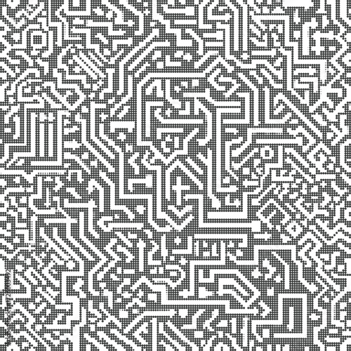 Grey dense maze seamless abstract geometric pattern background for fabric, wallpaper, wrapping, branding, poster, digital art, website, craft, print design
