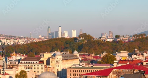 Close Evening view of Anatolia Anadolu, Camila Tower, Yeni Camii Istanbul, Turkey, Turkiye