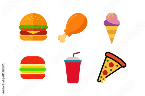 Vector set of fast food