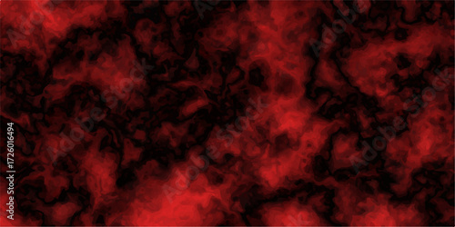 A fiery red grunge background texture illustrates a dark, hot flame and blood-red abstract wall design