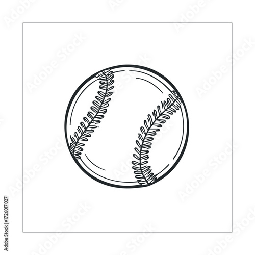 Baseball sketch for sports design, education, and creative projects. Vector black icon