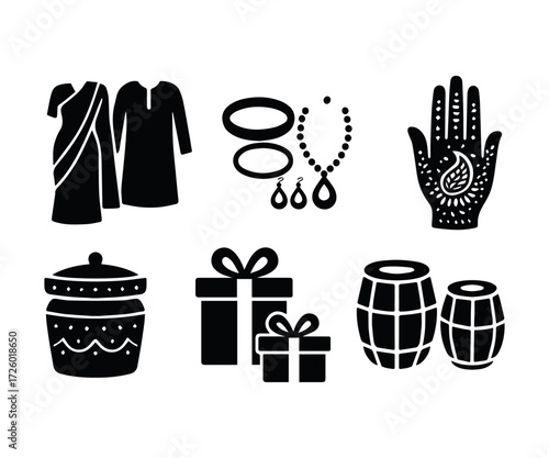 Indian Traditional Clothing and Culture Icons