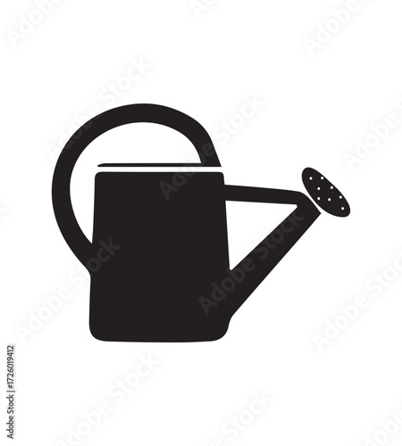 Simple silhouette of a classic watering can icon