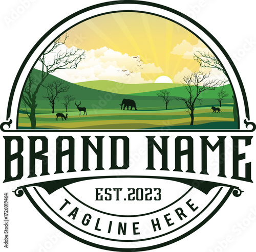 Vintage animal farm logo