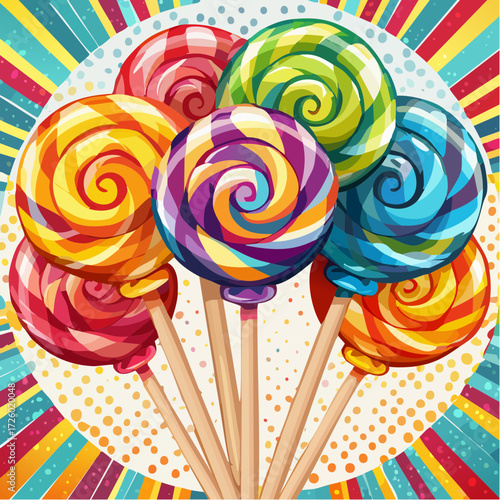 colorful lollipop vector illustration