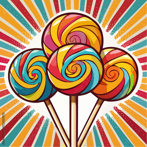 colorful lollipop vector illustration