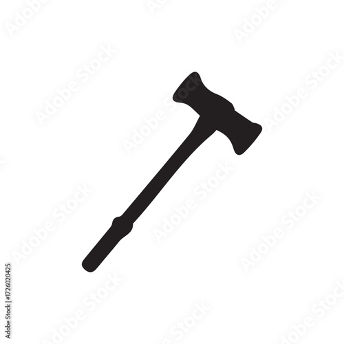 Simple black silhouette of a claw hammer