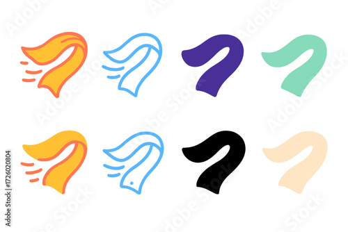 Neon gradient abstract ribbons on dark background displaying vibrant color variations