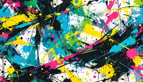 Vibrant abstract paint splatter pattern