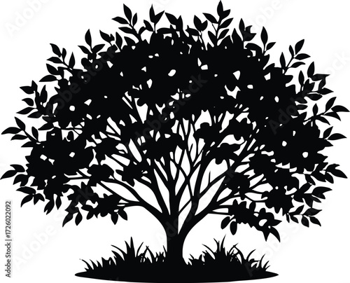 Bush Silhouette | Natural Landscape Vector Graphic