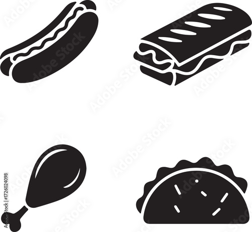 Fast Food Icons Tasty Treats