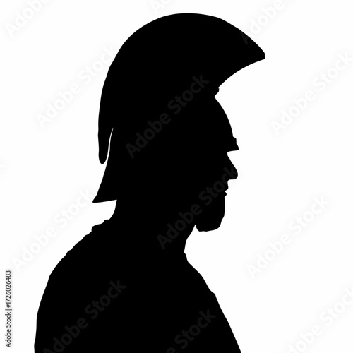 Powerful Knight Silhouette - Armored Medieval Warrior Profile