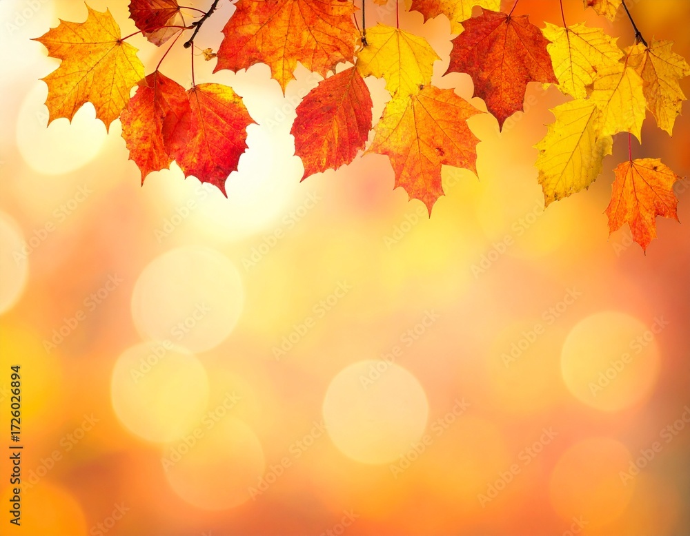 Fototapeta premium Blurred fall foliage bokeh backgrounds (great for text overlays). 