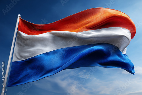 Waving national flag of Holland